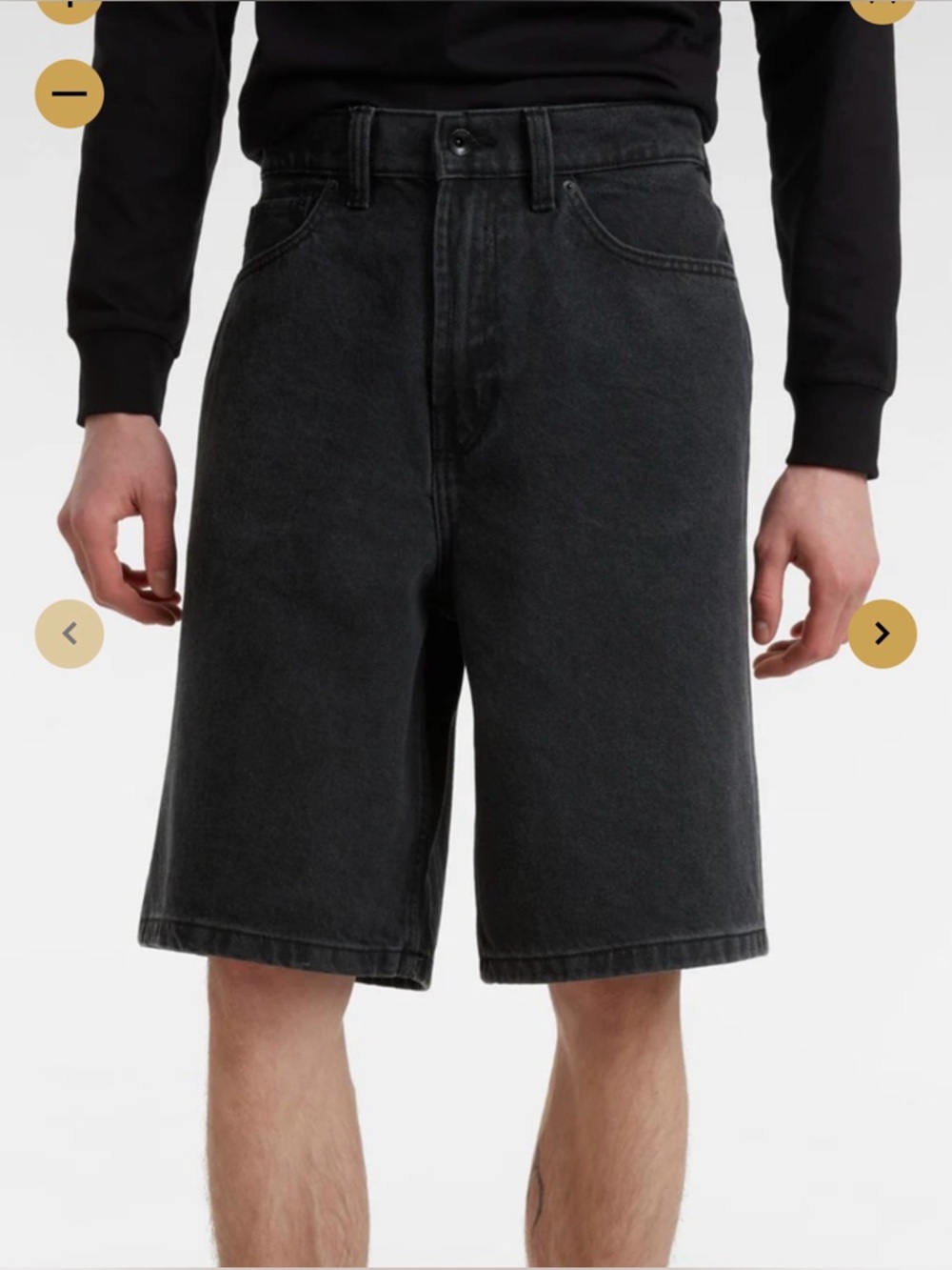 Vans Check-5 baggy Black Denim Shorts Size: 30